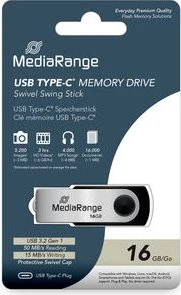 MediaRange USB Type-C Memory Drive 16GB, USB-C, USB 3.2 Gen 1×1