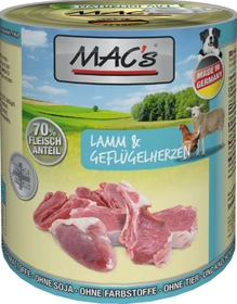 MAC's Dog Lamm und Geflügelherzen, 4.80kg (6x 800g)