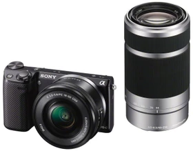 Sony Alpha NEX-5R schwarz mit Objektiv E PZ 16-50mm 3.5-5.6 OSS und E 55-210mm 4.5-6.3 OSS