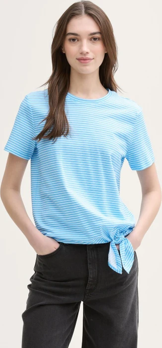 Tom Tailor Knoten-Detail T-Shirt kurzarm blue white stripe (Damen)