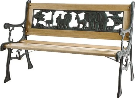 Kindergussbank Zoo-Park 84x41x52,5cm grün/natur