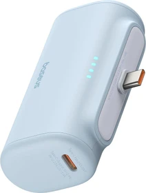 Baseus Compact Series 5000mAh Fast Charging Power Bank 20W PD With Built-in Type-C Connector blau