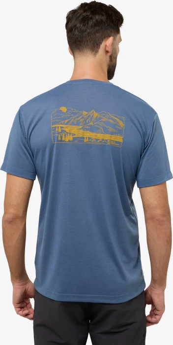 Jack Wolfskin Vonnan Graphic Funktionsshirt kurzarm nature blue (Herren)
