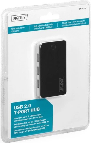 Digitus USB-Hub, 7x USB-A 2.0, USB 2.0 Mini-B [Buchse]