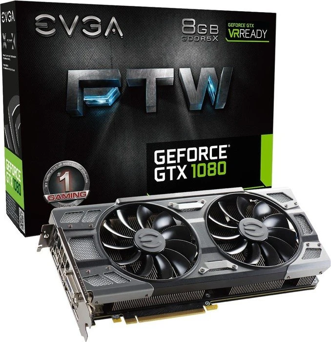 EVGA GeForce GTX 1080 FTW Gaming ACX 3.0, 8GB GDDR5X, DVI, HDMI, 3x DP