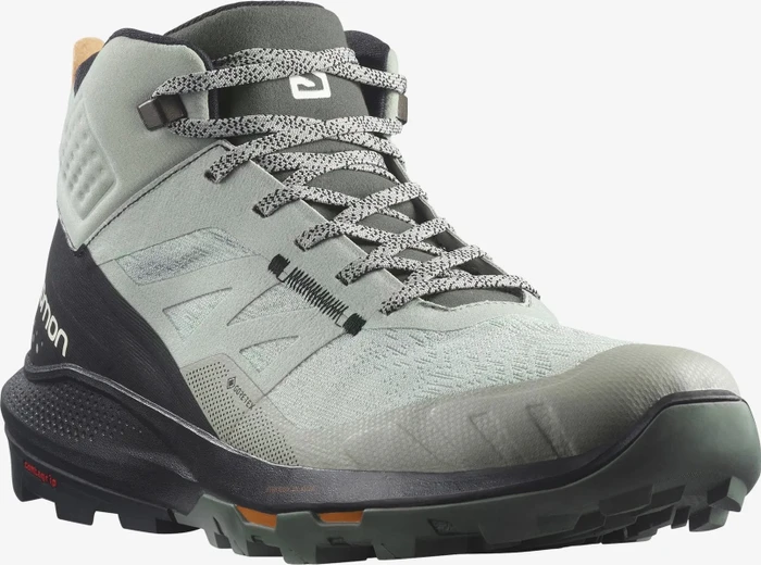 Salomon OUTpulse Mid GTX wrought iron/black/vibrant orange (Herren)