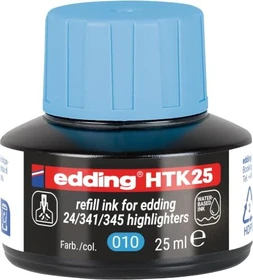 edding HTK25 Textmarker Tintenflasche hellblau, 25ml