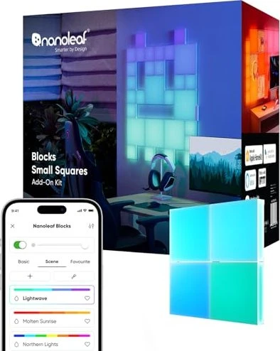 nanoleaf Blocks kleine Quadrate LED-Panel Erweiterungs-Kit, 4 Stück