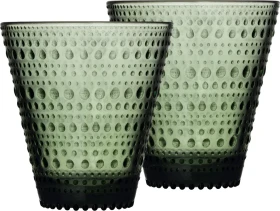 Iittala Kastehelmi Trinkglas 300ml tannengrün, 2 Stück