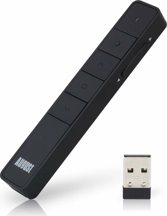 August LP310B Air Mouse Presenter mit Laserpointer schwarz, USB-A