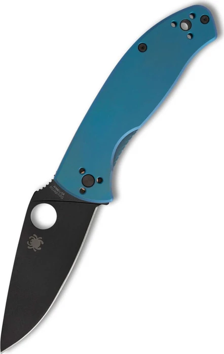 Spyderco Tenacious RIL Black Blade Taschenmesser blue titanium