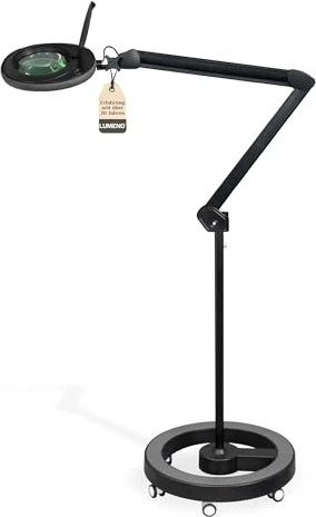 Lumeno LED Lupenleuchte 7218, 8 Dioptrien, 3x, mit Rollstativ schwarz