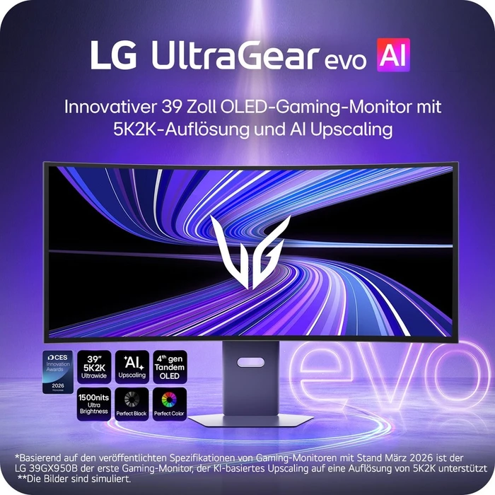 LG UltraGear evo AI OLED GX9 39GX950B-B, 39"