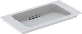 Geberit ONE Möbelwaschtisch Abgang horizontal, verkürzte Ausladung 75cm, Chrom gebürstet (Blende)