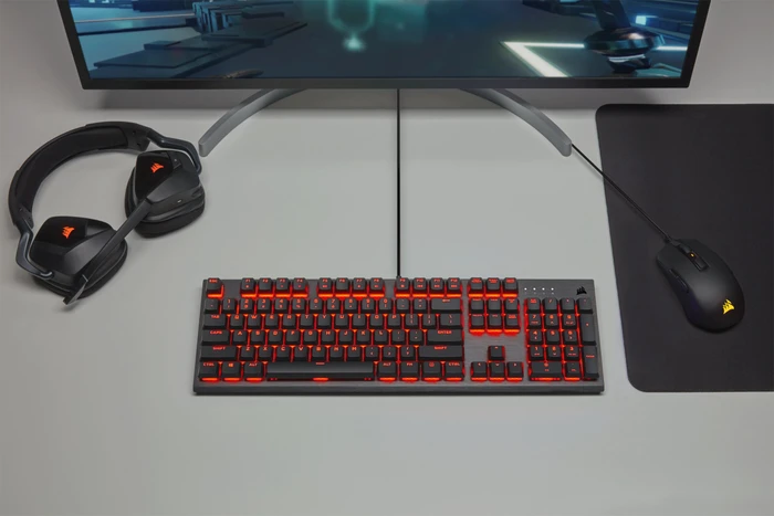 Corsair K60 PRO, LEDs rot, schwarz, Cherry VIOLA, USB, DE