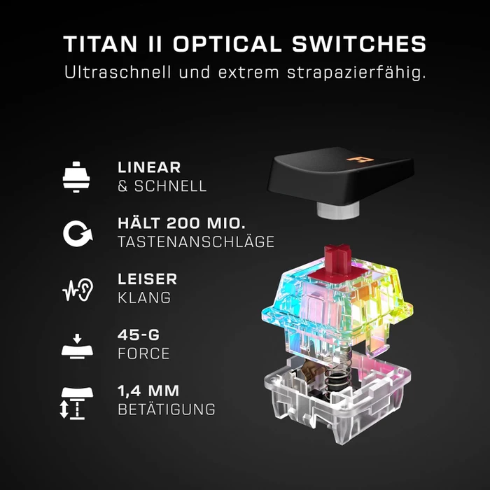 Turtle Beach Vulcan II Mini, schwarz, LEDs RGB, TITAN II OPTICAL RED, USB, DE