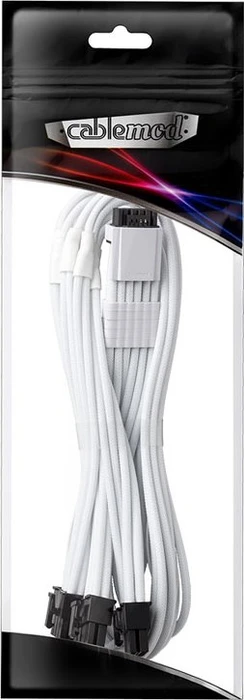 CableMod RT-Series Pro ModMesh 12VHPWR for ASUS and Seasonic, 3x 8-Pin PCIe Stecker auf 16-Pin PCIe 5.0 12VHPWR Stecker, Adapterkabel, weiß, 60cm