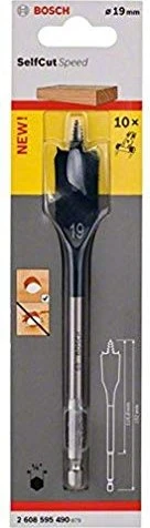 Bosch Professional SelfCut Speed Flachfräsbohrer, 19x152mm, 1 Stück