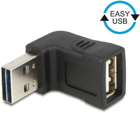 DeLOCK EASY-USB 2.0 Adapter, USB-A [Stecker] auf USB-A [Buchse], horizontal gewinkelt 90° (65521)