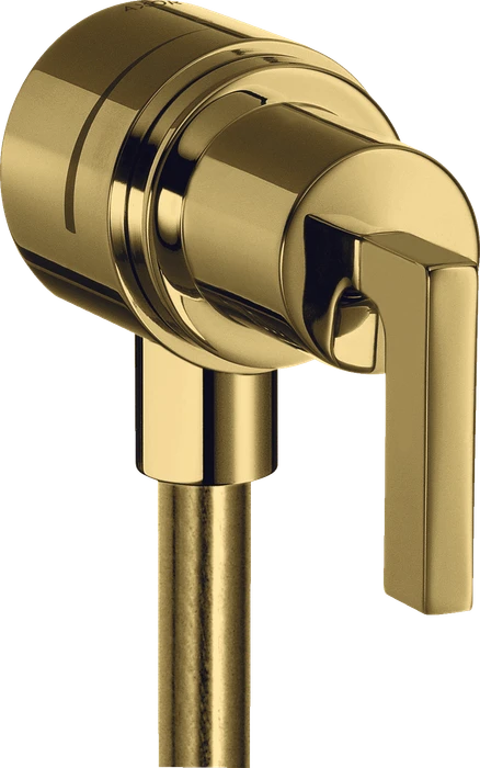 Hansgrohe Axor Citterio Wandanschluss Stop mit Rückflussverhinderer, Absperrventil und Hebelgriff polished goldoptik
