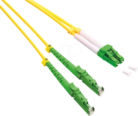 Roline / Secomp LSOH LWL Duplex Kabel, OS2, 2x LC-APC Stecker/2x LSH-APC Stecker, 10m, gelb