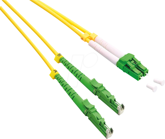 Roline / Secomp LSOH LWL Duplex Kabel, OS2, 2x LC-APC Stecker/2x LSH-APC Stecker, 10m, gelb