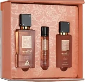 Lattafa Ana Abiyedh Coral EdP 60ml + EdP 12ml + Hair Mist 50ml Duftset