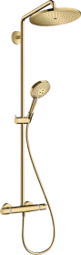 Hansgrohe Croma Select S Showerpipe 280 1jet mit Thermostat und Handbrause Raindance Select S 120 3jet polished gold optic