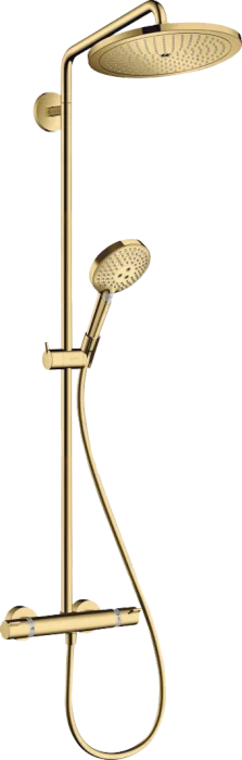 Hansgrohe Croma Select S Showerpipe 280 1jet mit Thermostat und Handbrause Raindance Select S 120 3jet polished gold optic