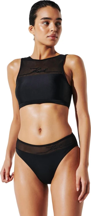 Karl Lagerfeld K Signature High Neck Bikini-Oberteil schwarz (Damen)