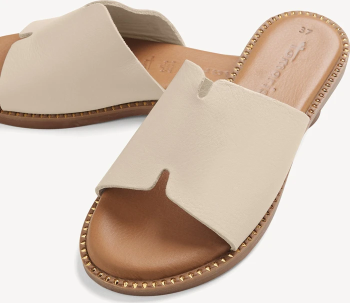 Tamaris Lederpantolette beige (Damen)