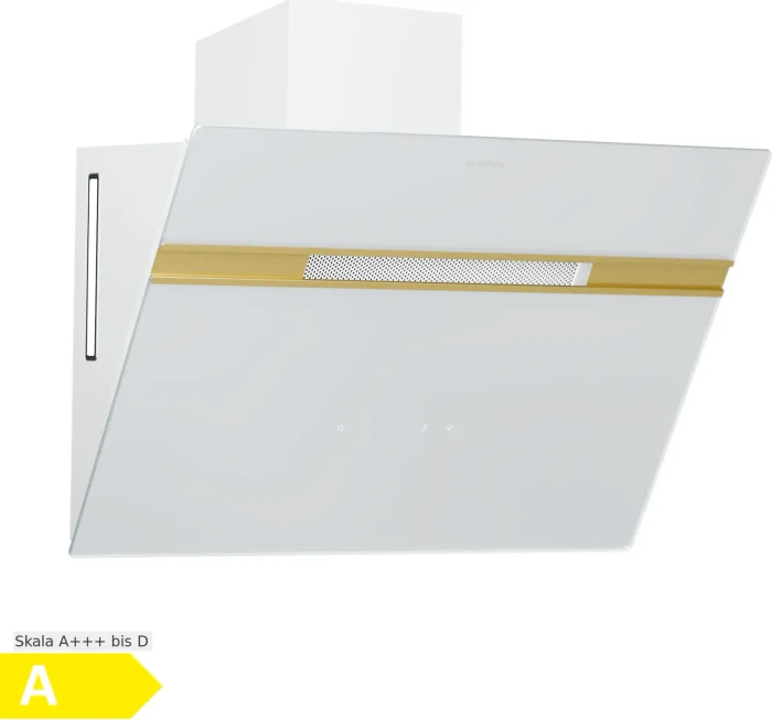 Klarstein Alina 60 Wand-Dunstabzugshaube weiß/antikgold-metallic