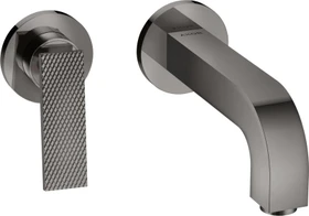 Hansgrohe Axor Citterio 2-Loch Waschbeckenarmatur mit Hebelgriffen Rosetten und Rautenschliff 220mm polished black chrome
