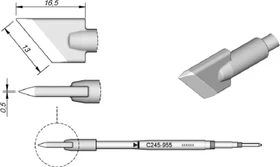 JBC C245955 Dauerlötspitze, Messer, 6mm, 1 Stück