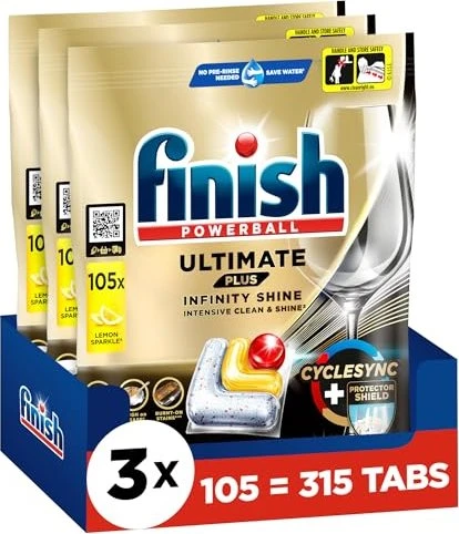 Finish Powerball Ultimate Plus Geschirrspültabs, 105 Stück
