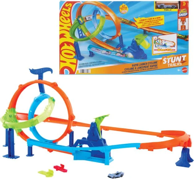 Mattel Hot Wheels Stunt Tracks Schnellstart-Looping-Trackset
