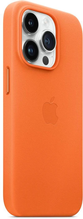 Apple Leder Case mit MagSafe für iPhone 14 Pro orange