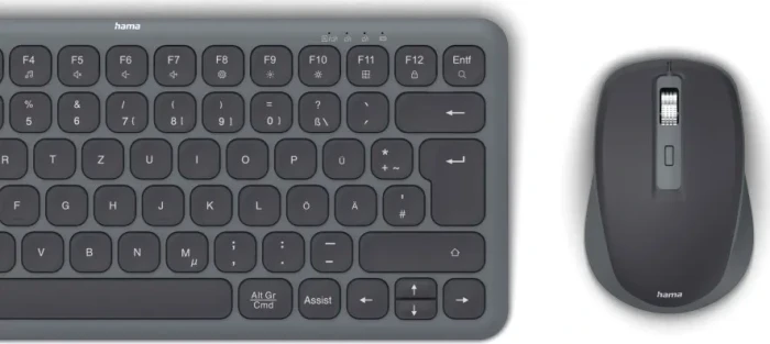 Hama WKM-500 Multi-Device-Tastatur-Maus-Set, klein, schwarz, USB/Bluetooth, DE