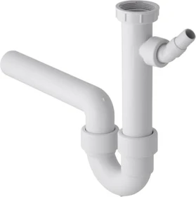 Geberit Rohrbogensiphon für Spülbecken, mit Winkelschlauchtülle, Abgang horizontal, 50mm