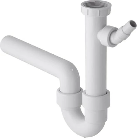 Geberit Rohrbogensiphon für Spülbecken, mit Winkelschlauchtülle, Abgang horizontal, 50mm