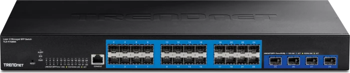 TRENDnet TL2 Rackmount Gigabit Managed Switch, 24x SFP, 4x SFP+