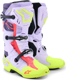 Alpinestars Tech 10 Supervented Motorradstiefel violett/gelb/rot
