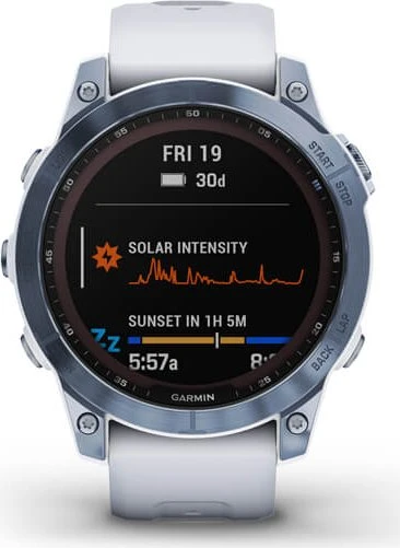 Garmin Fenix 7 Sapphire Solar blue dlc titan/whitestone