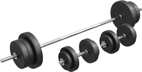 Gorilla Sports Hantelstangen Kunststoff Sternverschluss Set 70kg