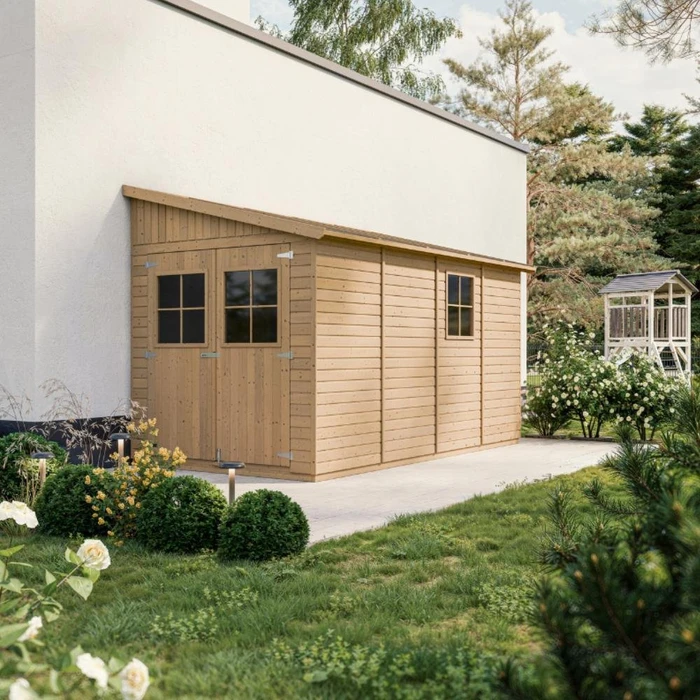 Timbela M340A Gerätehaus 205x395cm natur