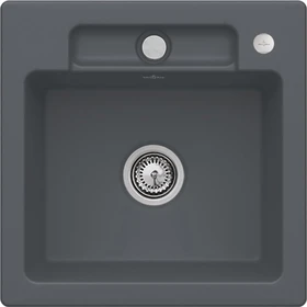Villeroy & Boch Siluet 50 S Einbau Becken mittig mit Ablauffernbedienung graphite
