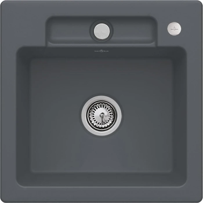 Villeroy & Boch Siluet 50 S Einbau Becken mittig mit Ablauffernbedienung graphite