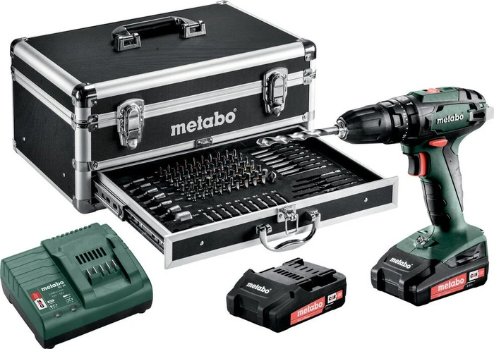 Metabo BS 18 Set Akku-Schlagbohrschrauber inkl. Koffer + 2 Akkus 2.0Ah + Zubehör