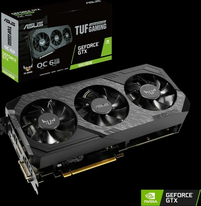 ASUS TUF Gaming X3 GeForce GTX 1660 SUPER OC, TUF 3-GTX1660S-O6G-GAMING, 6GB GDDR6, DVI, HDMI, DP