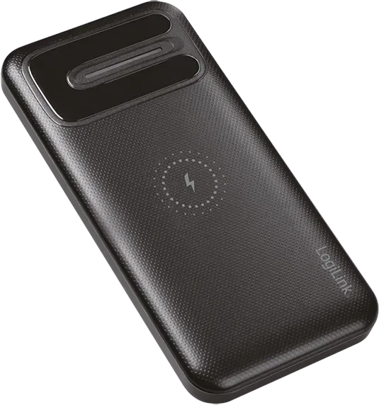 LogiLink Powerbank 2x USB-A + kabellos 8000mAh schwarz
